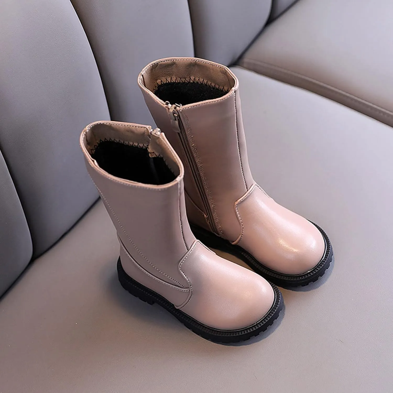 Girls Ankle Boots Fashion Autumn And Winter Girls Mid Calf Boots Flat Bottom Thick Soles Non Slip Outdoor Hiking Shoes