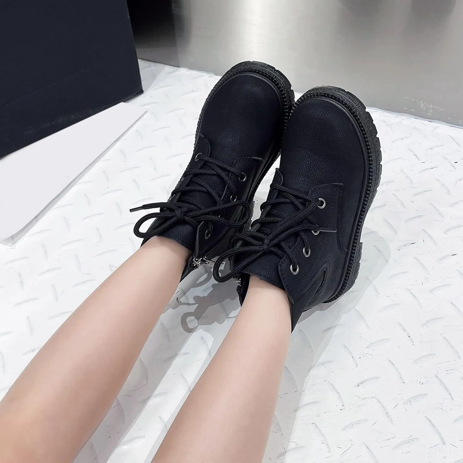 Girls Boots Ankle Boots Low Heels Booties with Side Zipper/Lace up Girls Ankle Boots Size 2 3 4 5 6 7 8