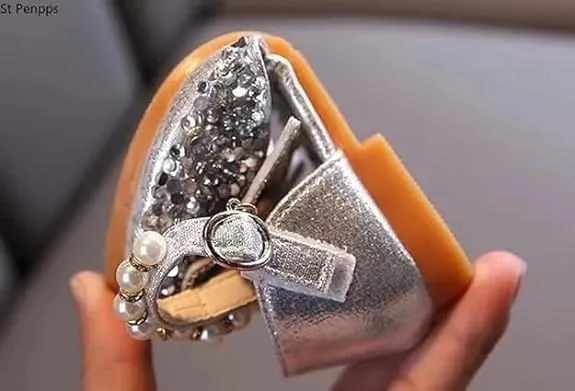 Girls Butterfly Dress Flats | Mary Jane Ballerinas with Rhinestones and Sequin