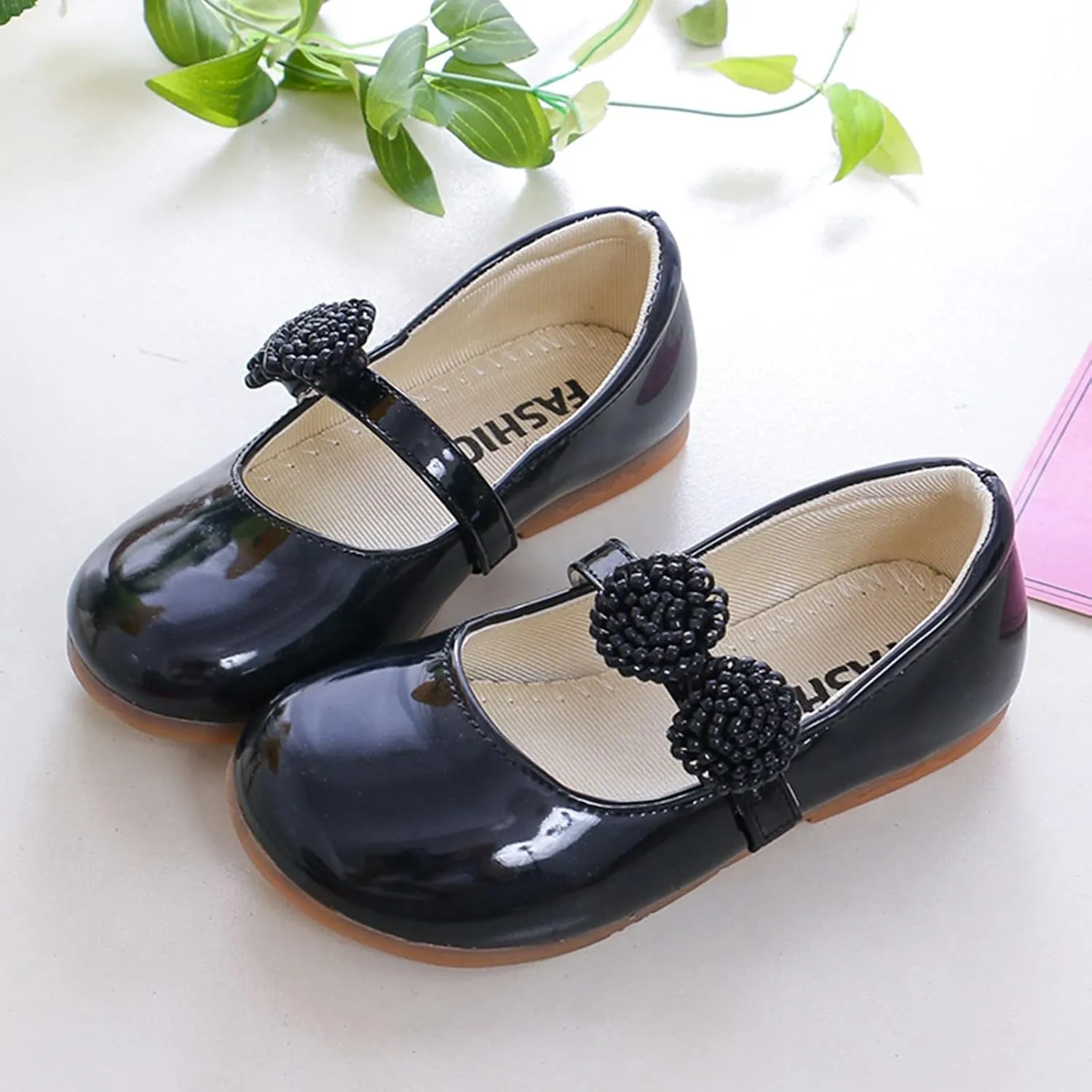 Girls Dress Shoes Mary Jane Pumps Leather Princess Shoes for Girls Wedding Part𝐲 Flower School Shoes Ballet Flat𝐬