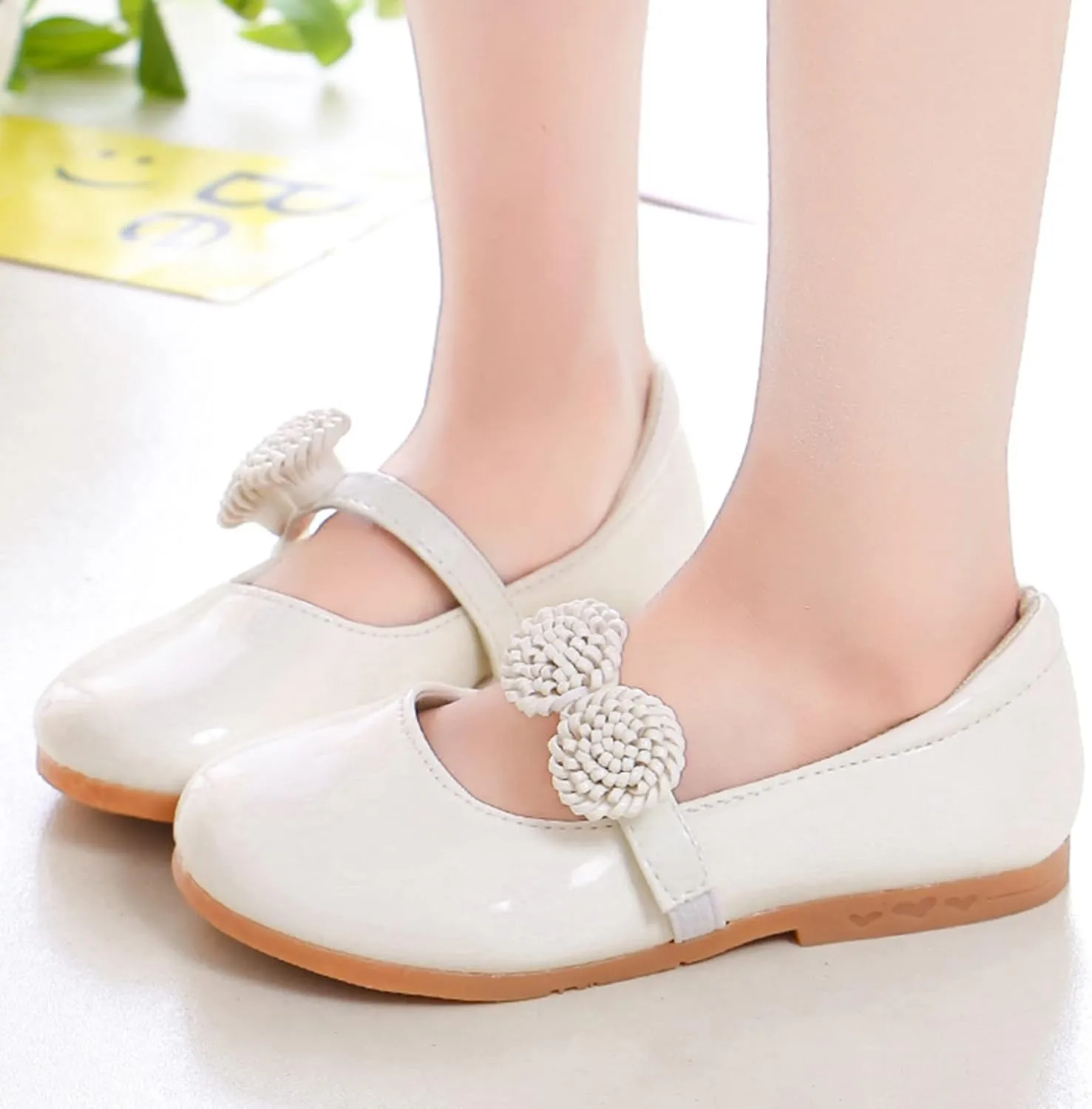 Girls Dress Shoes Mary Jane Pumps Leather Princess Shoes for Girls Wedding Part𝐲 Flower School Shoes Ballet Flat𝐬