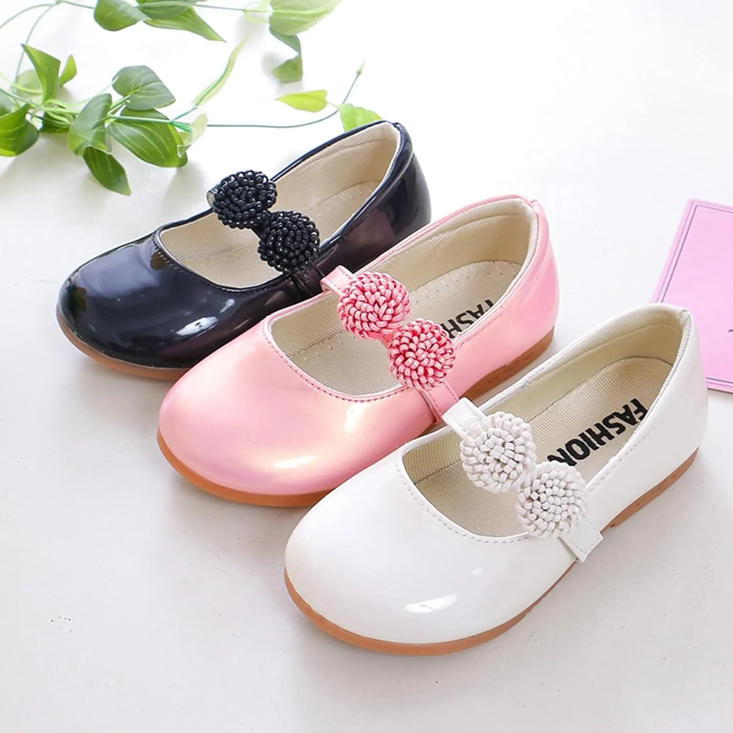 Girls Dress Shoes Mary Jane Pumps Leather Princess Shoes for Girls Wedding Part𝐲 Flower School Shoes Ballet Flat𝐬