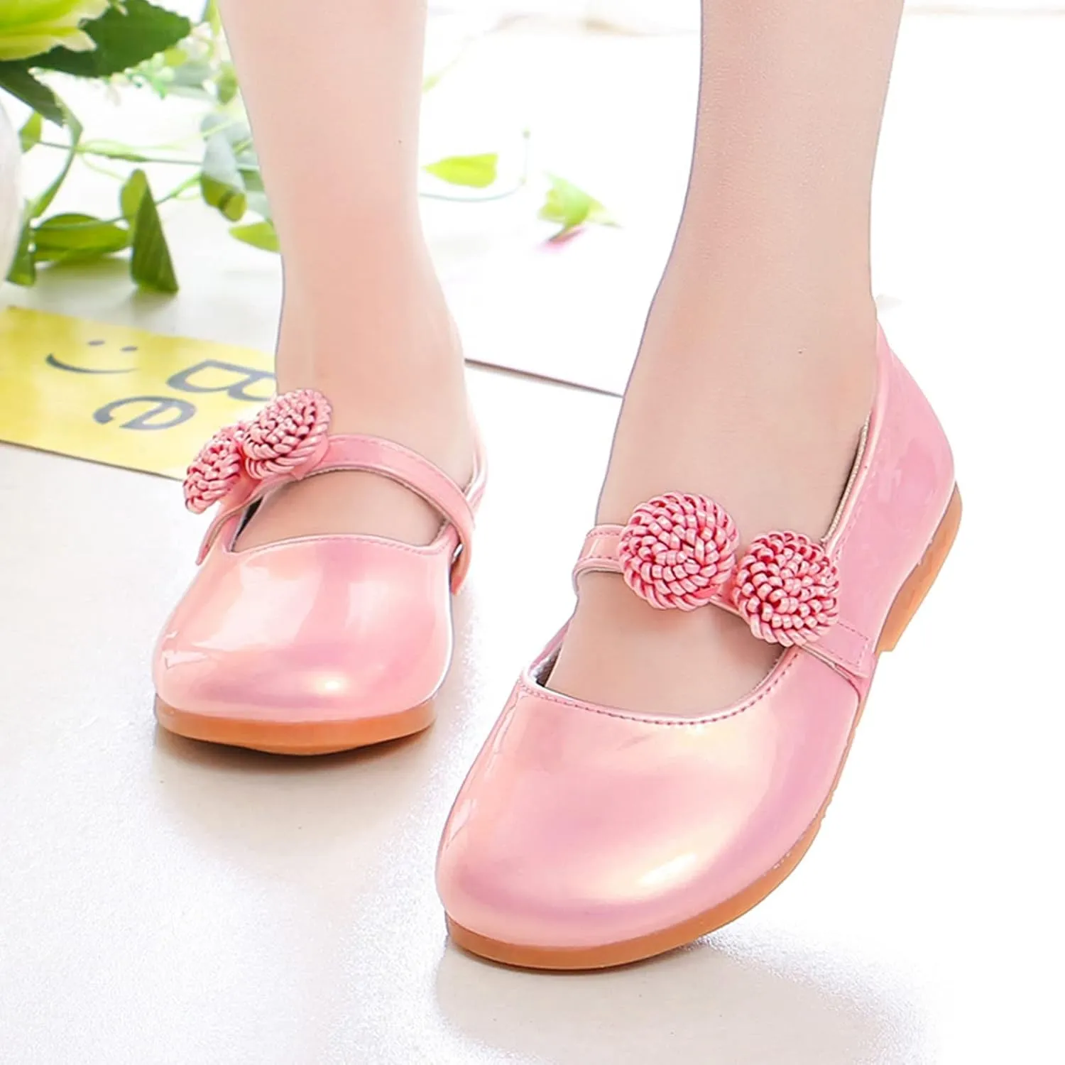 Girls Dress Shoes Mary Jane Pumps Leather Princess Shoes for Girls Wedding Part𝐲 Flower School Shoes Ballet Flat𝐬