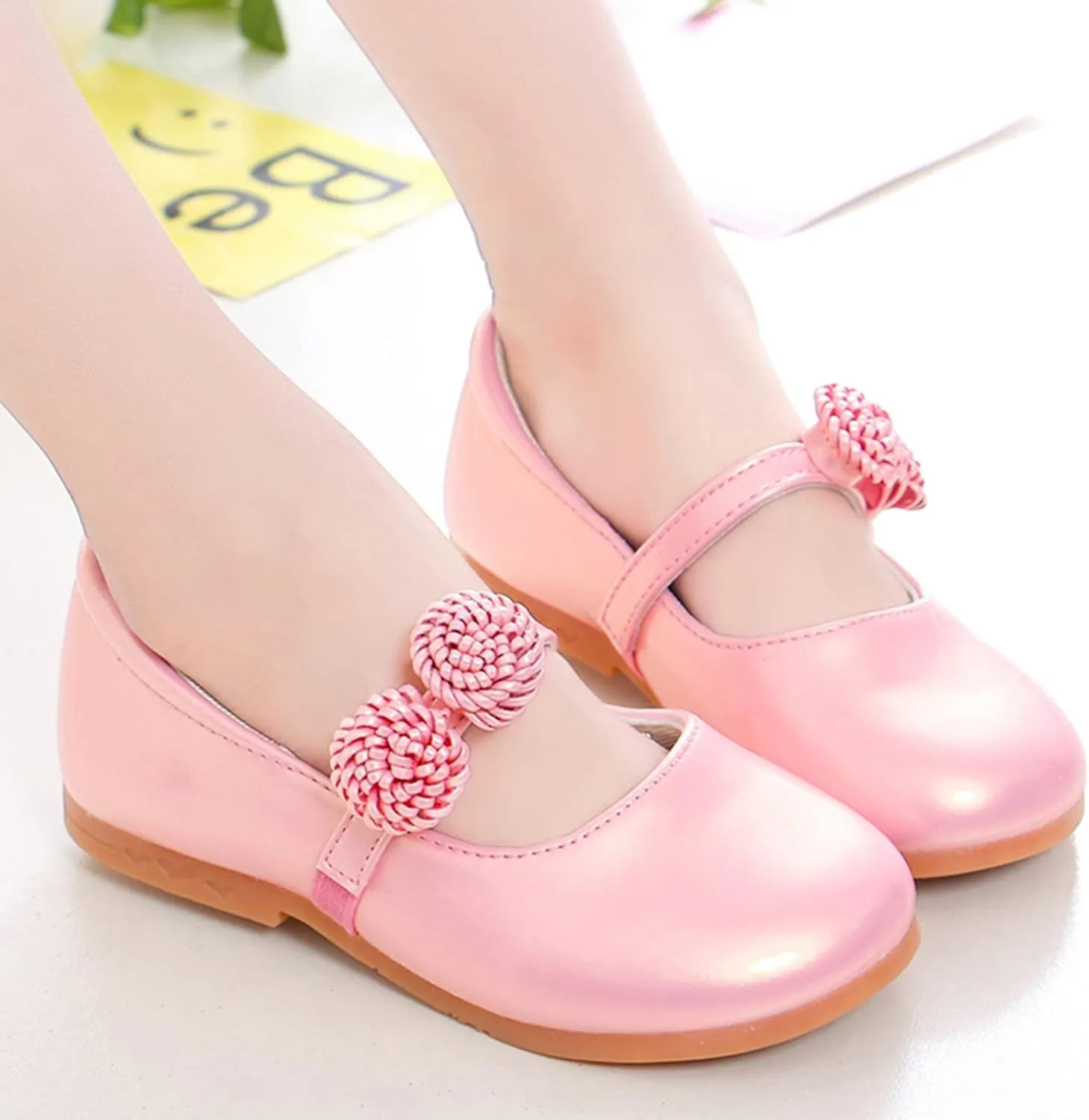 Girls Dress Shoes Mary Jane Pumps Leather Princess Shoes for Girls Wedding Part𝐲 Flower School Shoes Ballet Flat𝐬