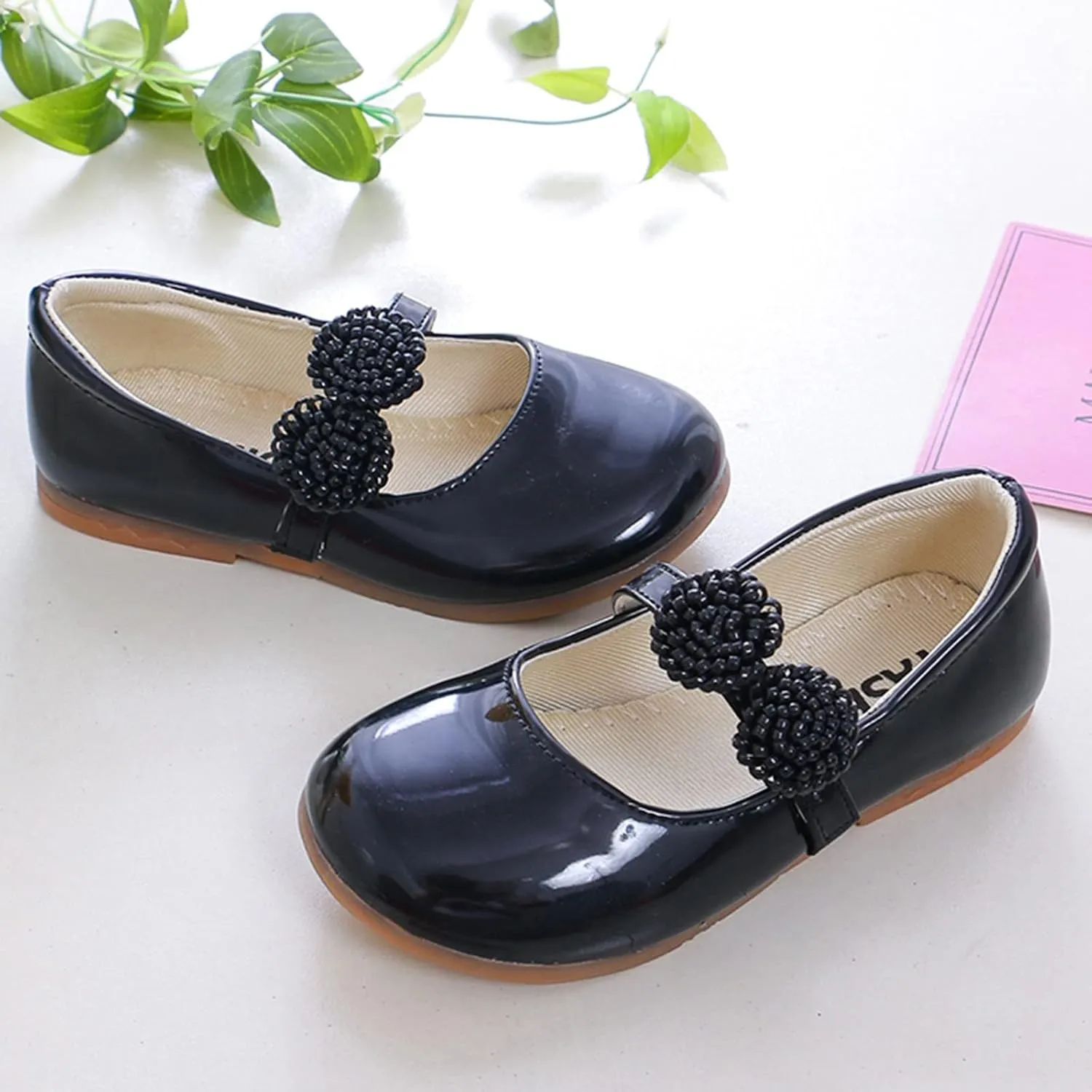 Girls Dress Shoes Mary Jane Pumps Leather Princess Shoes for Girls Wedding Part𝐲 Flower School Shoes Ballet Flat𝐬