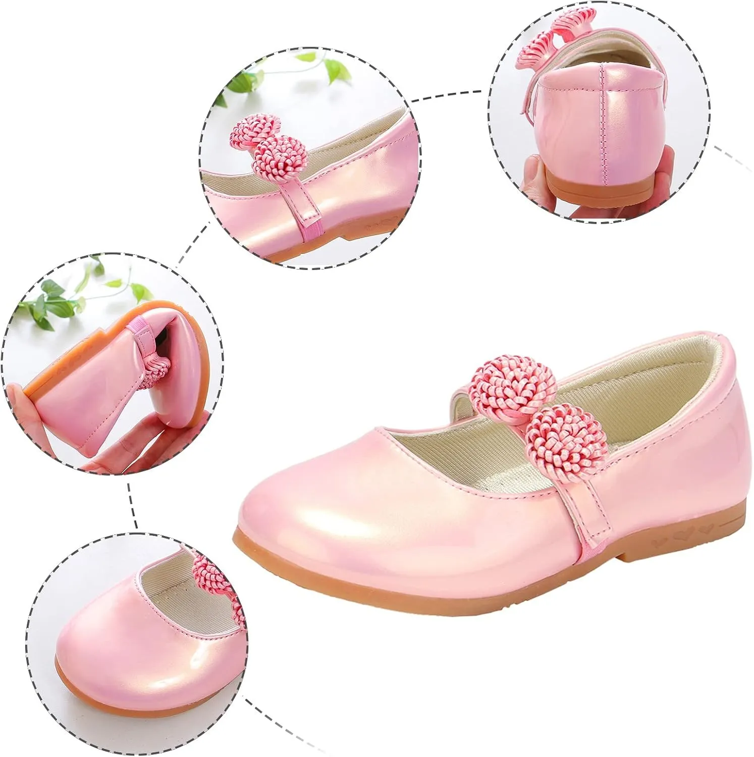 Girls Dress Shoes Mary Jane Pumps Leather Princess Shoes for Girls Wedding Part𝐲 Flower School Shoes Ballet Flat𝐬