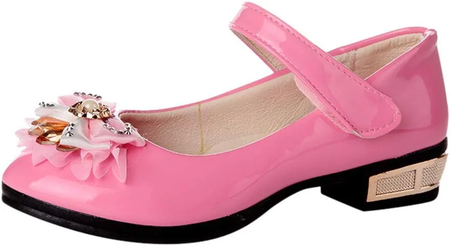 Girls Dress Shoes Mary Jane Shoes for Girls Low Heel Dress Shoes Party Wedding Flat for Little/Big Kids