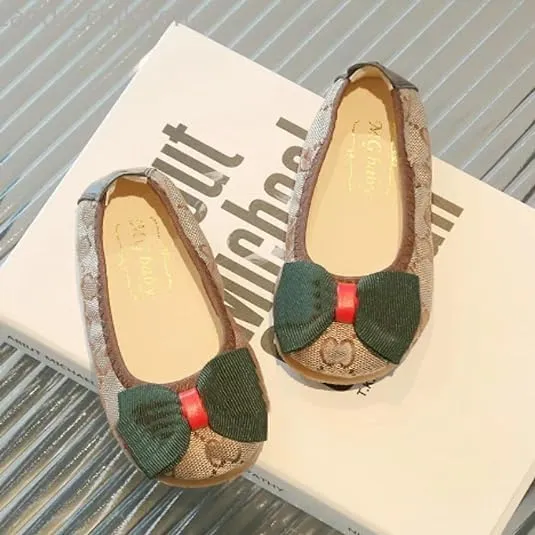Girls Princess Shoes Flat Ballerinas Soft Sole Bow Party Dance Shoes