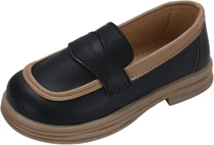 Girls PU Leather Loafers Mary Jane Oxford Shoes Chunky Heel Flat𝐬 Toddler Uniform Platform for School Part𝐲 Wedding