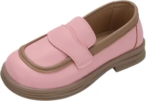 Girls PU Leather Loafers Mary Jane Oxford Shoes Chunky Heel Flat𝐬 Toddler Uniform Platform for School Part𝐲 Wedding