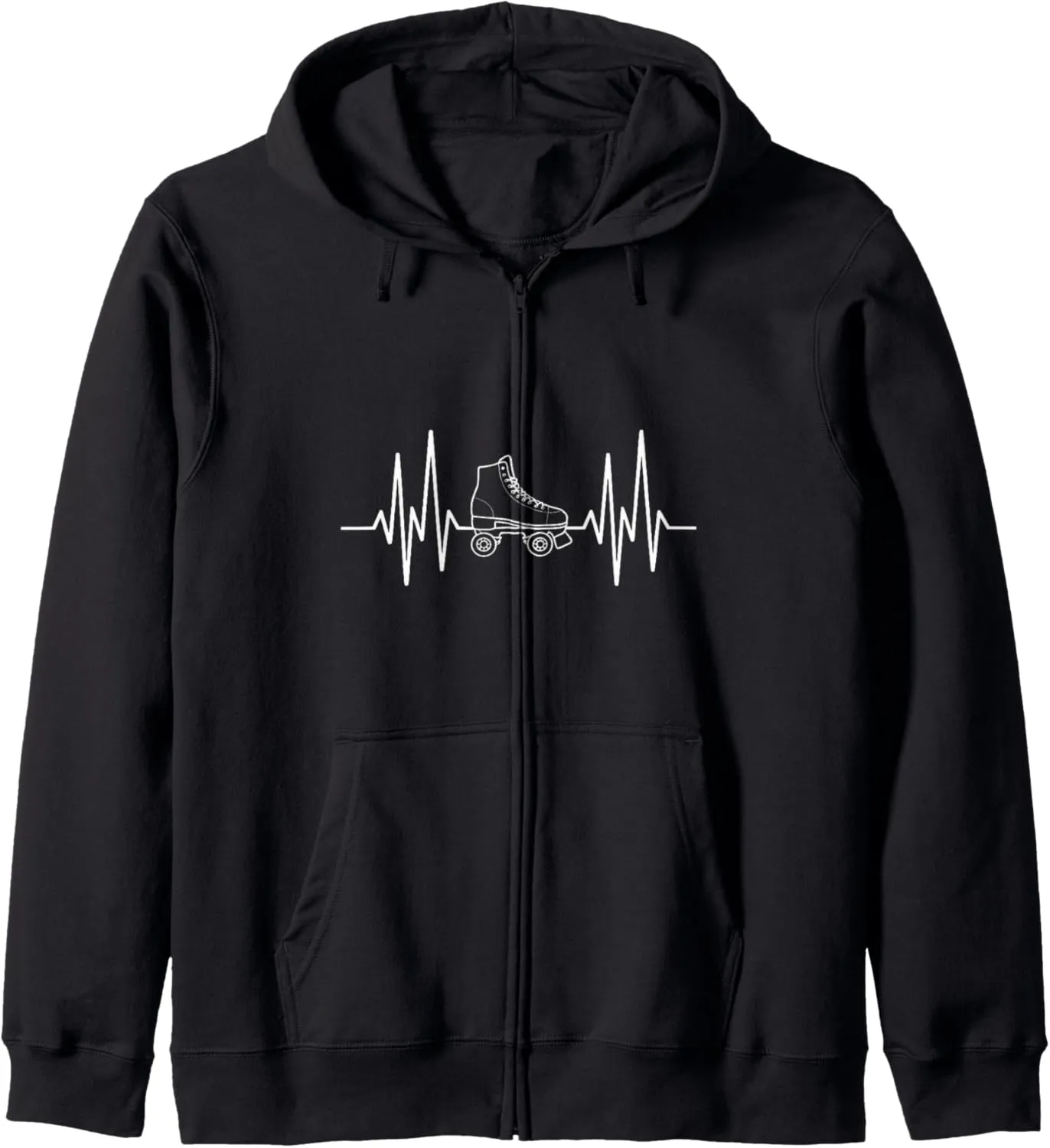 Heartbeat EKG Roller Skate Shoes Roller Skating Zip Hoodie