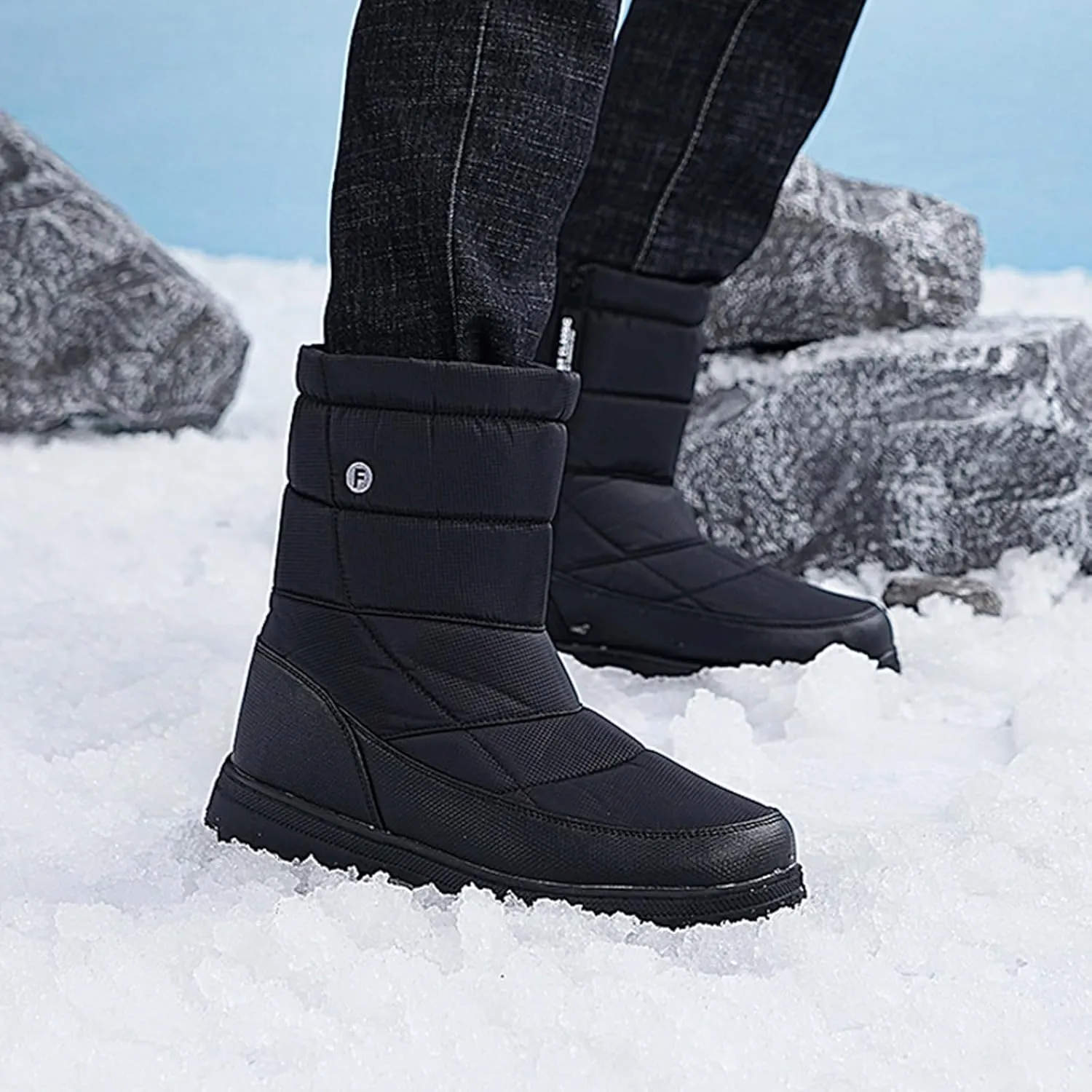 Hiking Boots Women Women's Winter Warm Plus Cotton Thickened Snow Boots For Men Non Slip Splash Zipper Booties