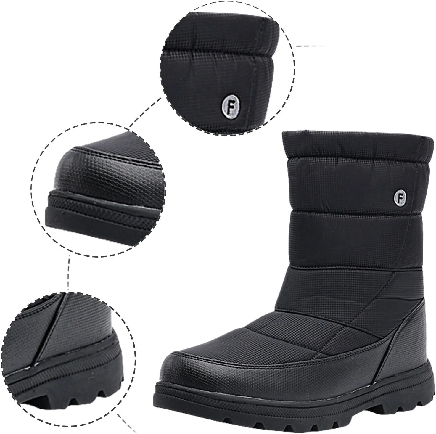 Hiking Boots Women Women's Winter Warm Plus Cotton Thickened Snow Boots For Men Non Slip Splash Zipper Booties