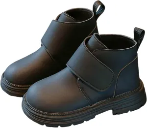 Infant Boots Boys Toddler Little Kid Warm Furry Winter Ankle Flat Snow Boot Snowproof Solid Color Leather Comfort Shoes