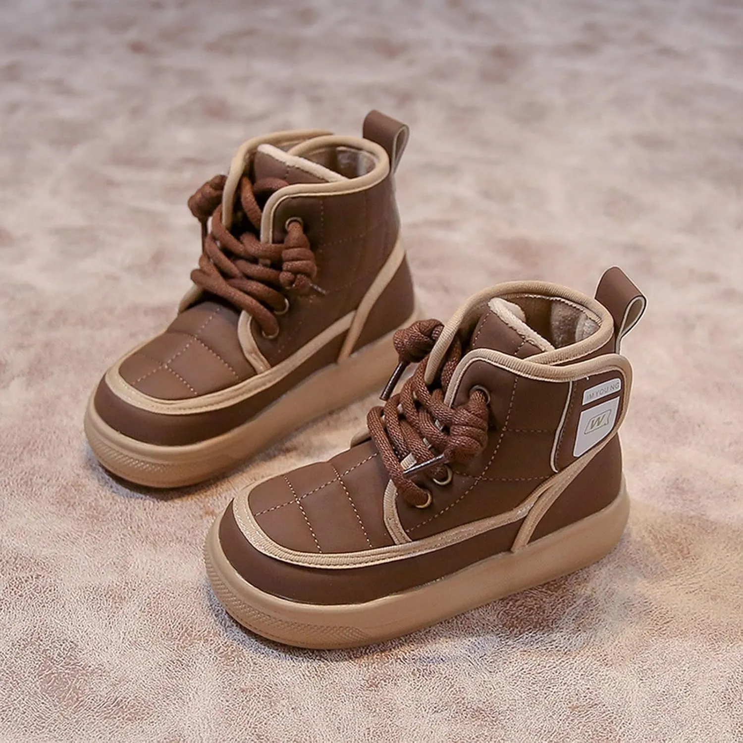 Kids Ankle Boots Boys And Girls Spring And Autumn Winter Fashion Thick Baby Cotton Boots Children's Two Walking Boot