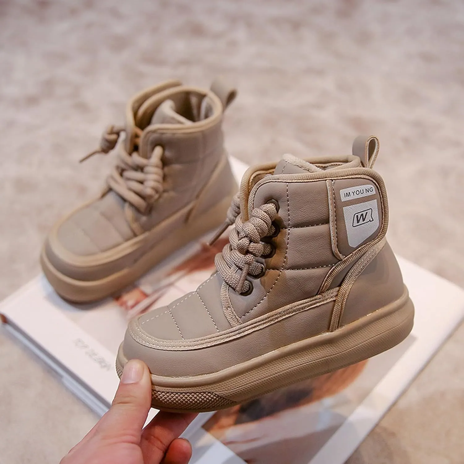 Kids Ankle Boots Boys And Girls Spring And Autumn Winter Fashion Thick Baby Cotton Boots Children's Two Walking Boot