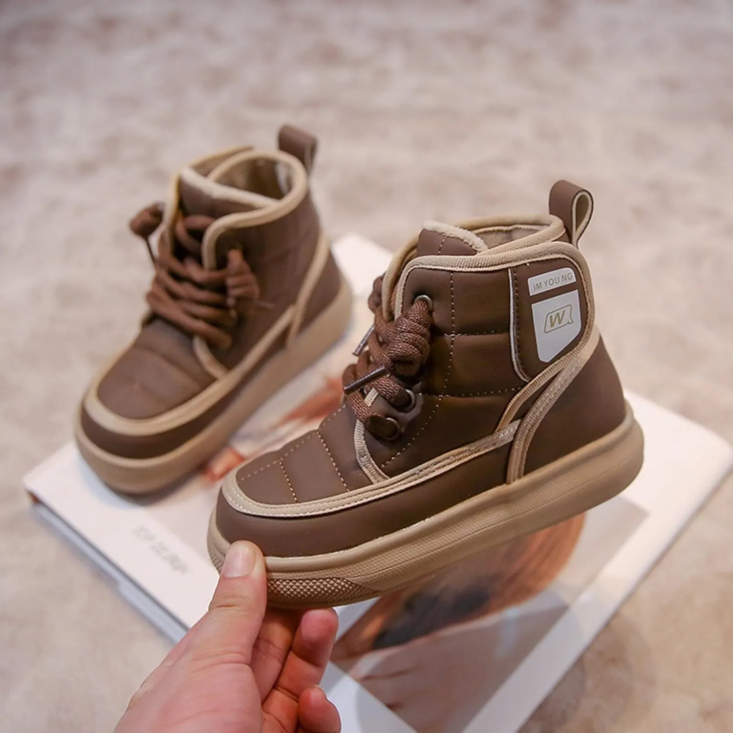 Kids Ankle Boots Boys And Girls Spring And Autumn Winter Fashion Thick Baby Cotton Boots Children's Two Walking Boot