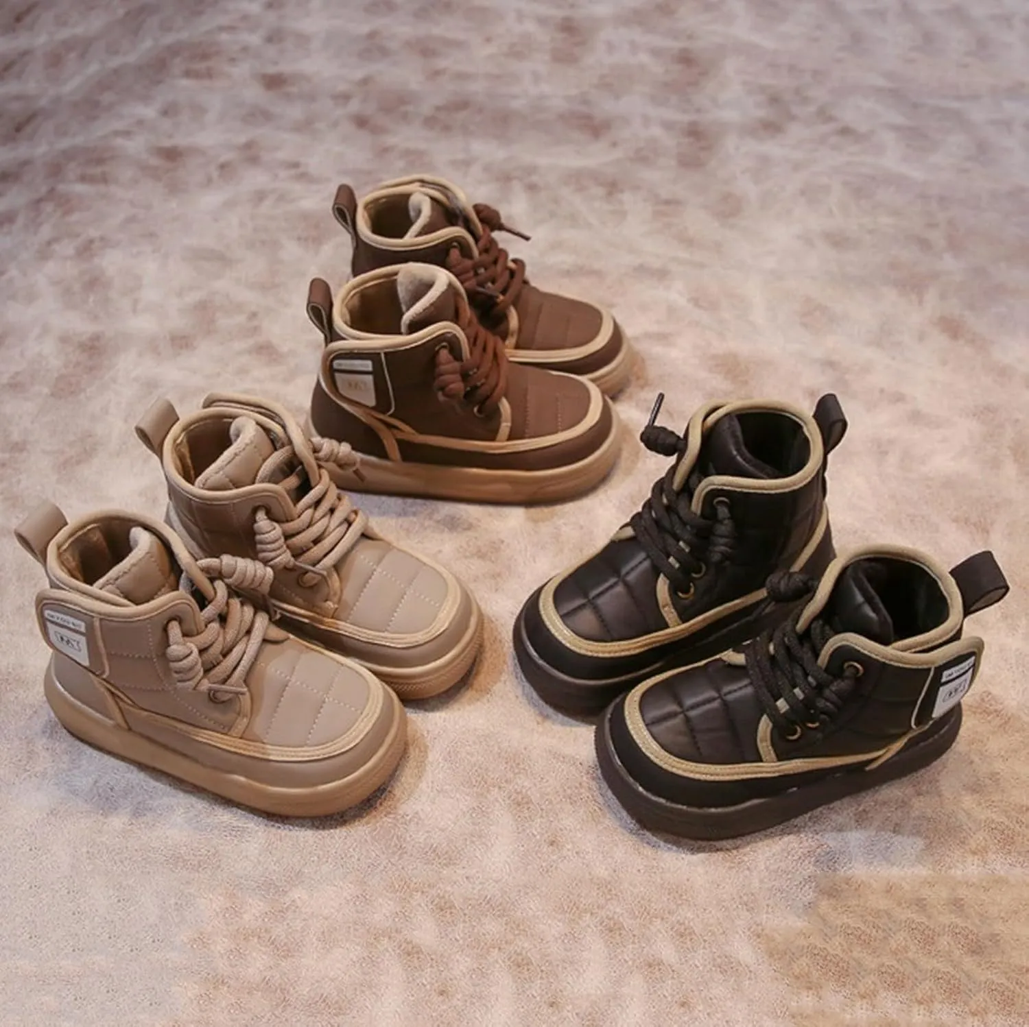 Kids Ankle Boots Boys And Girls Spring And Autumn Winter Fashion Thick Baby Cotton Boots Children's Two Walking Boot