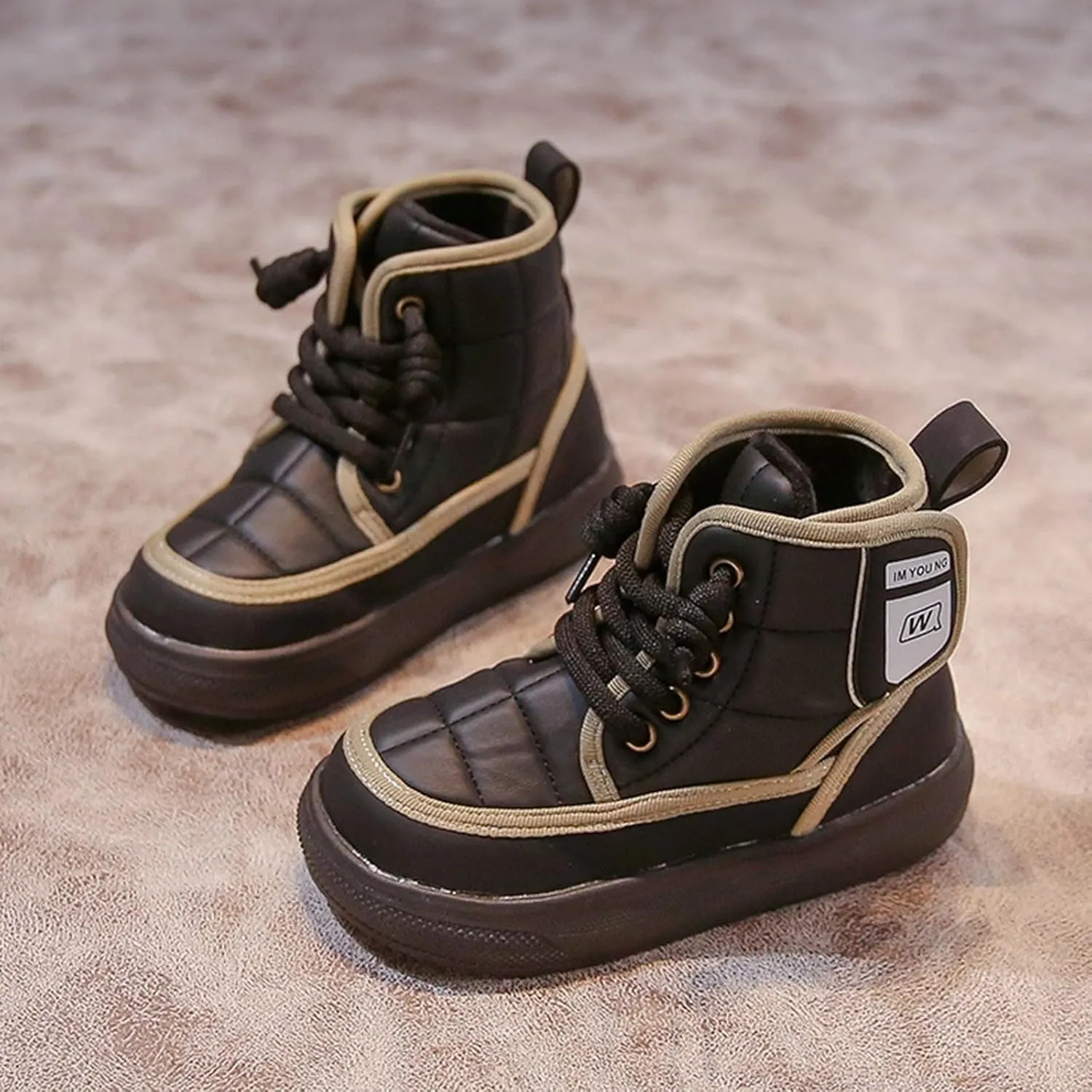 Kids Ankle Boots Boys And Girls Spring And Autumn Winter Fashion Thick Baby Cotton Boots Children's Two Walking Boot