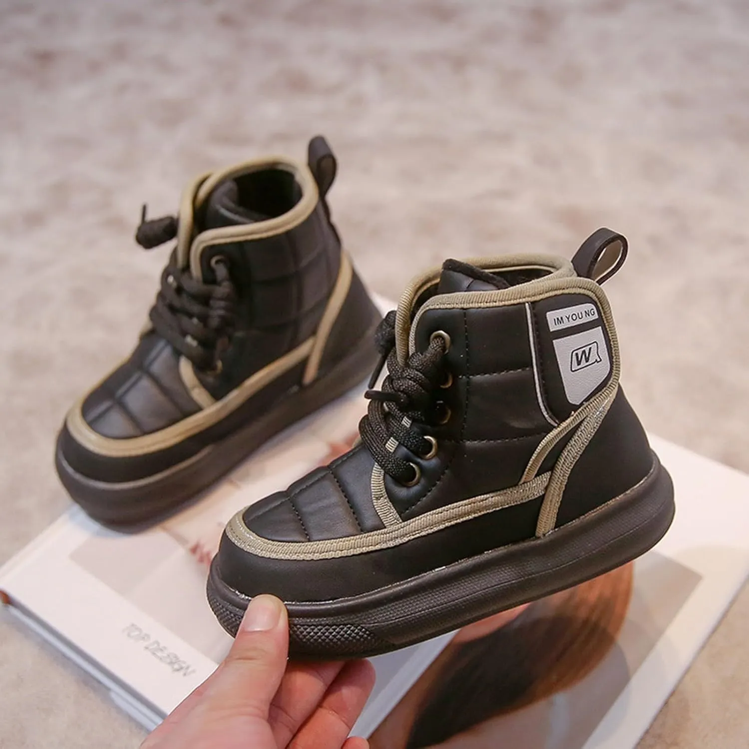 Kids Ankle Boots Boys And Girls Spring And Autumn Winter Fashion Thick Baby Cotton Boots Children's Two Walking Boot