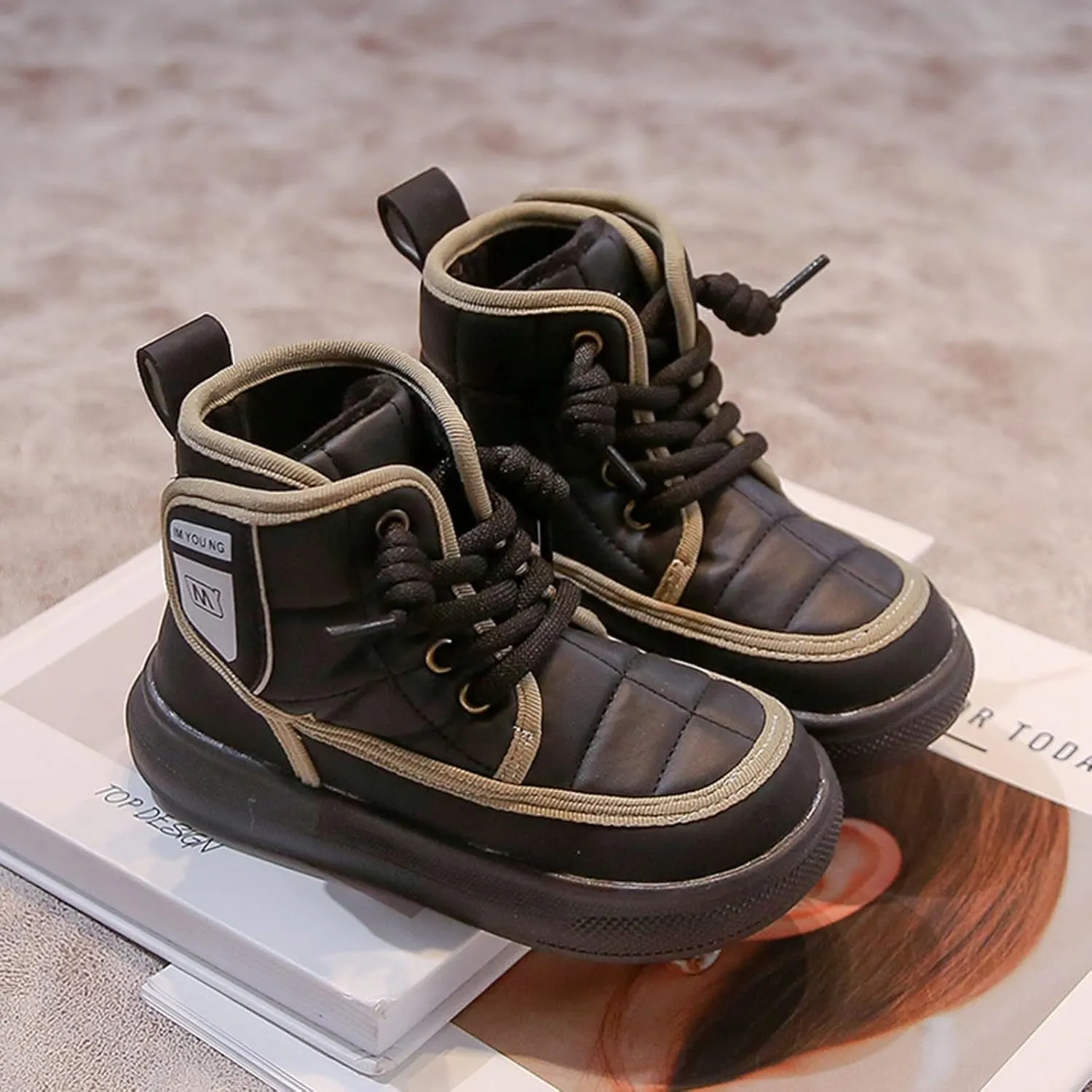 Kids Ankle Boots Boys And Girls Spring And Autumn Winter Fashion Thick Baby Cotton Boots Children's Two Walking Boot