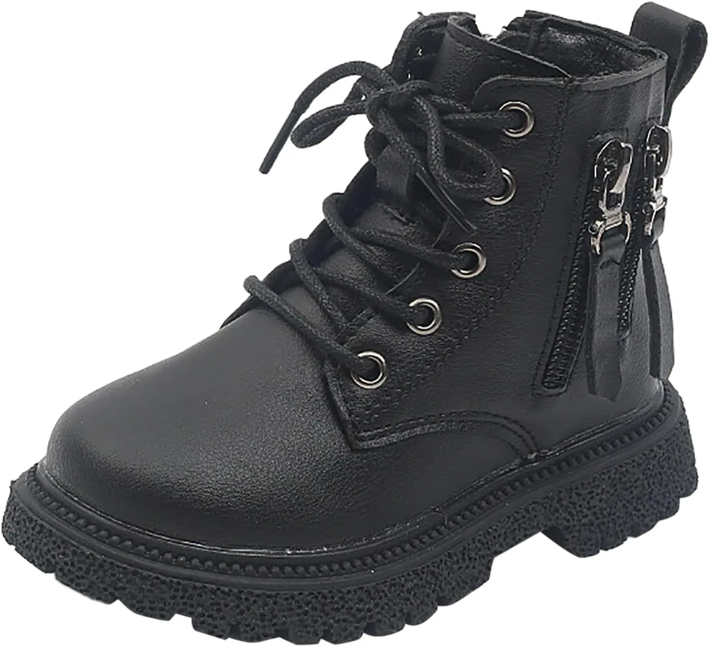 Kids Ankle Boots Boys Girls PU Leather Warm Hiking Snow Boots Girls Ankle Boots Size 2 3 4 5 6 7 8