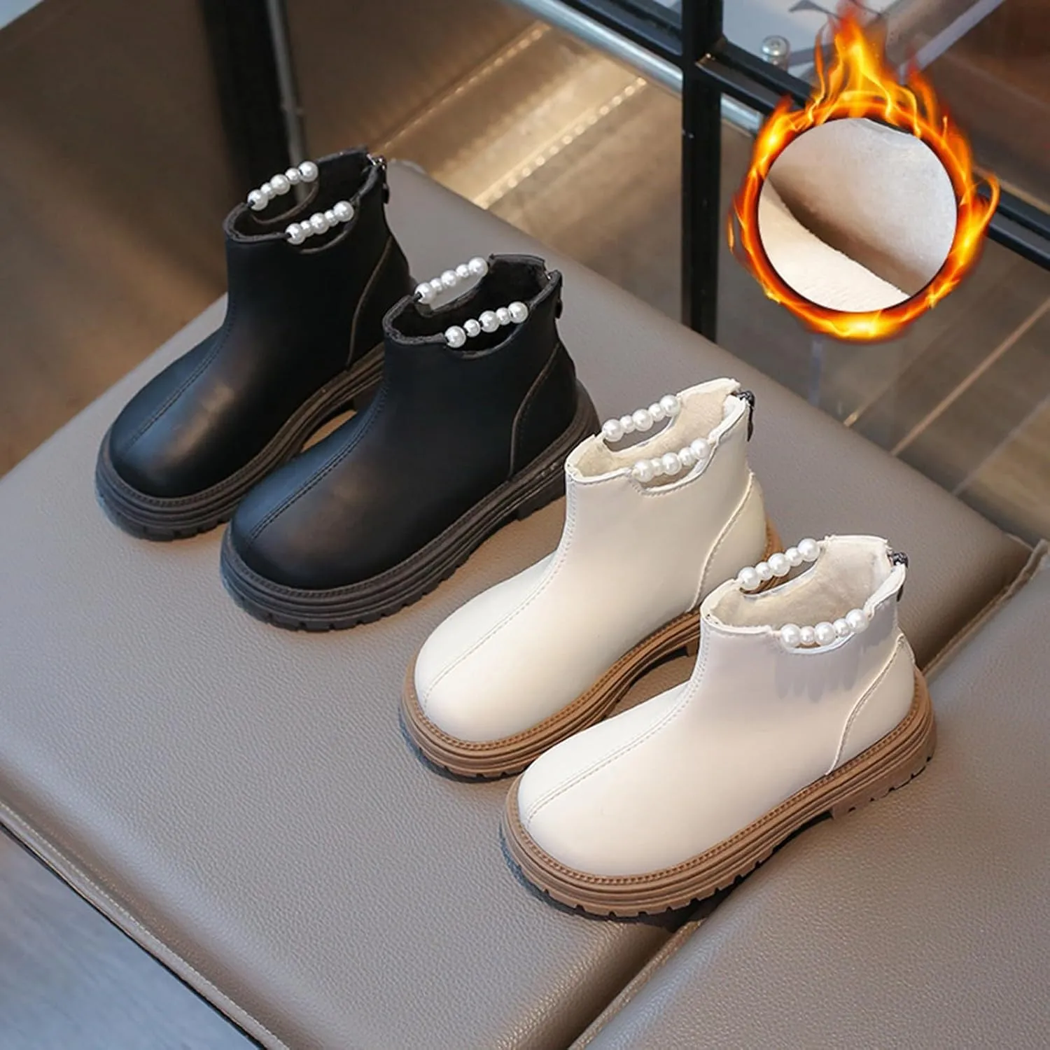Kids Ankle Boots Girls Spring Autumn Winter Children's Shoes Little Girls Temperament Beaded Princess Walking Boot