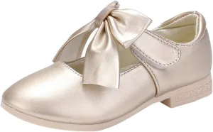 Kids Ballet Shoes Flower Girls Mary Jane Flats with Bow Dress Shoes Party Wedding Church Shoes for Toddler Girl