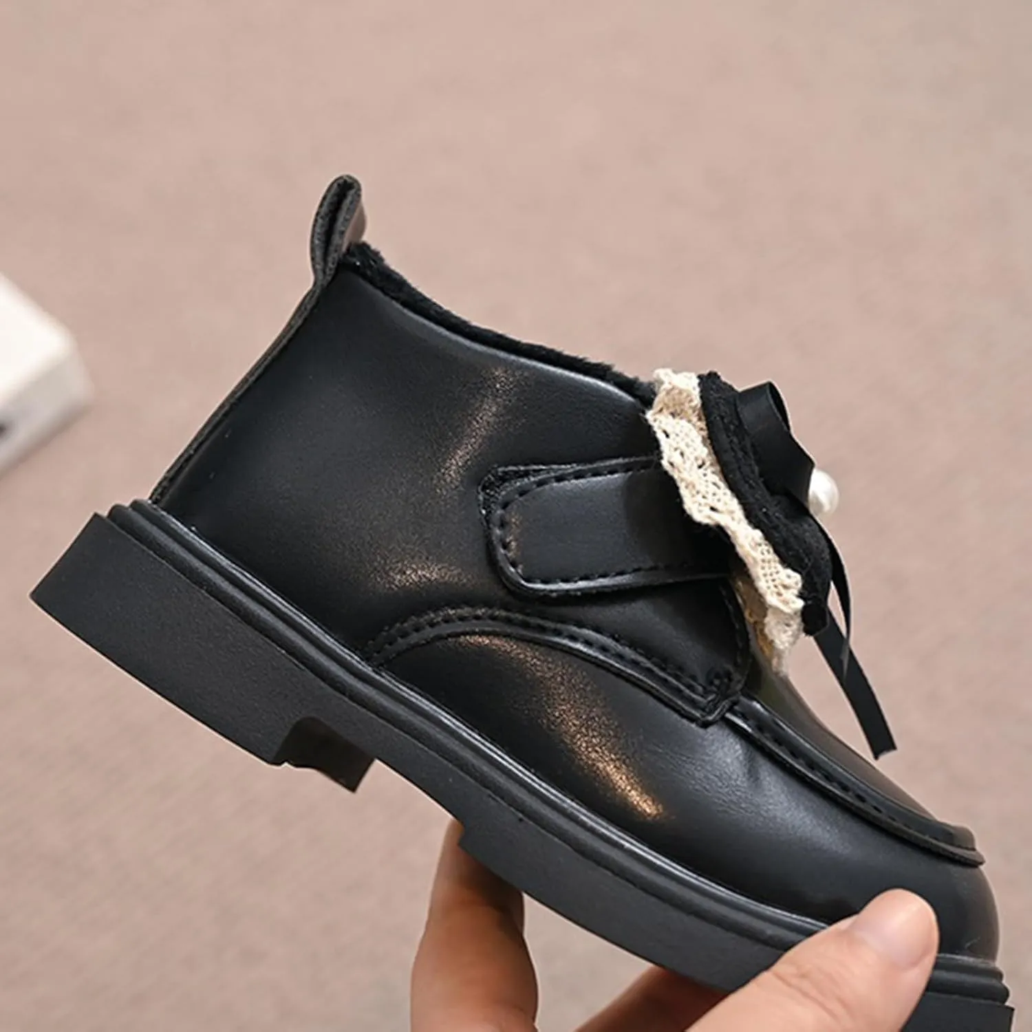 Kids Girls Ankle Bootie Girls Spring Autumn Winter Plus Velvet Warm Short Boots Soft Bottom Non Classic Hiking Boots