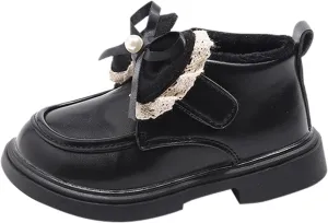 Kids Girls Ankle Bootie Girls Spring Autumn Winter Plus Velvet Warm Short Boots Soft Bottom Non Classic Hiking Boots