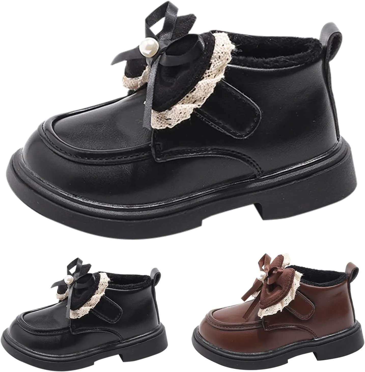 Kids Girls Ankle Bootie Girls Spring Autumn Winter Plus Velvet Warm Short Boots Soft Bottom Non Classic Hiking Boots