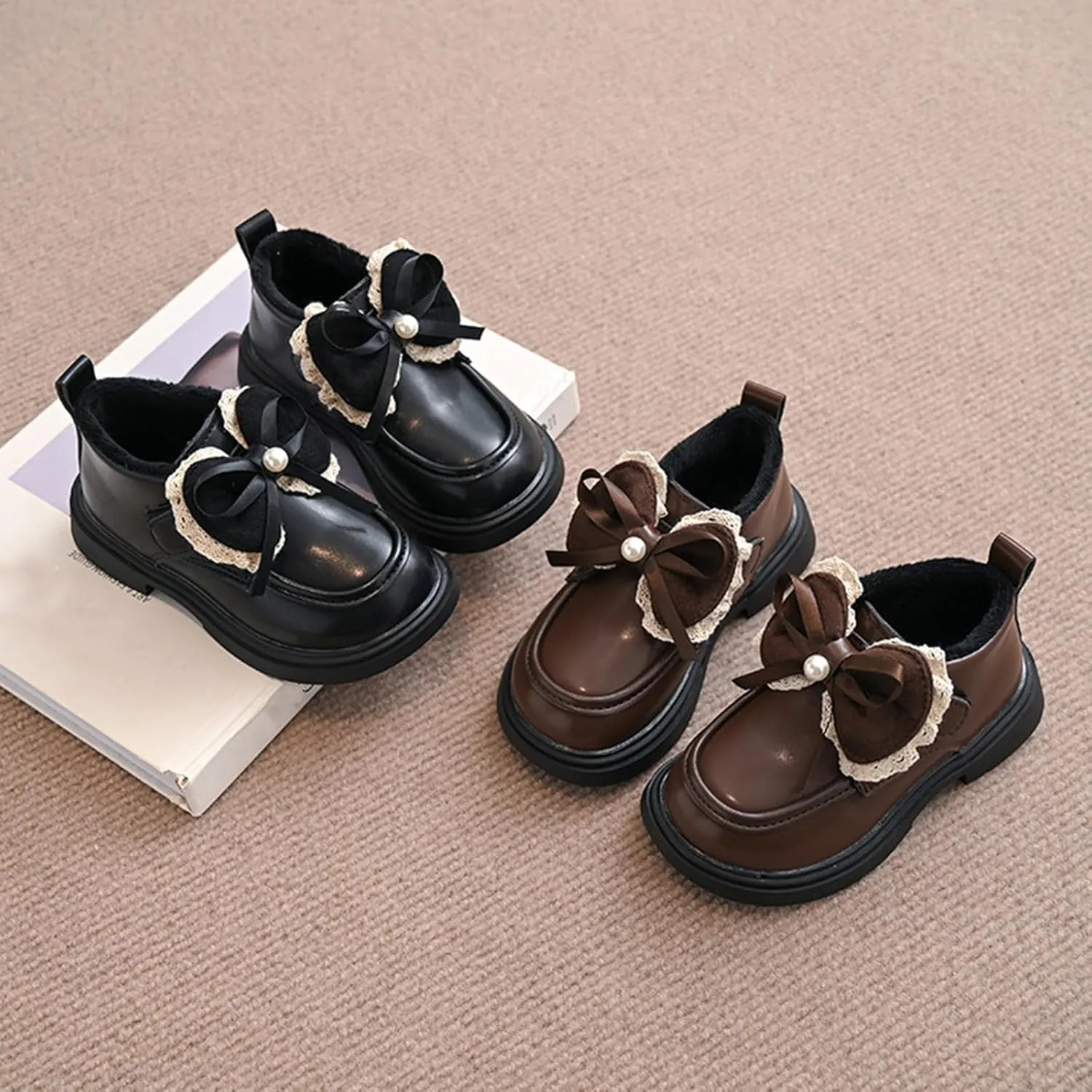 Kids Girls Ankle Bootie Girls Spring Autumn Winter Plus Velvet Warm Short Boots Soft Bottom Non Classic Hiking Boots