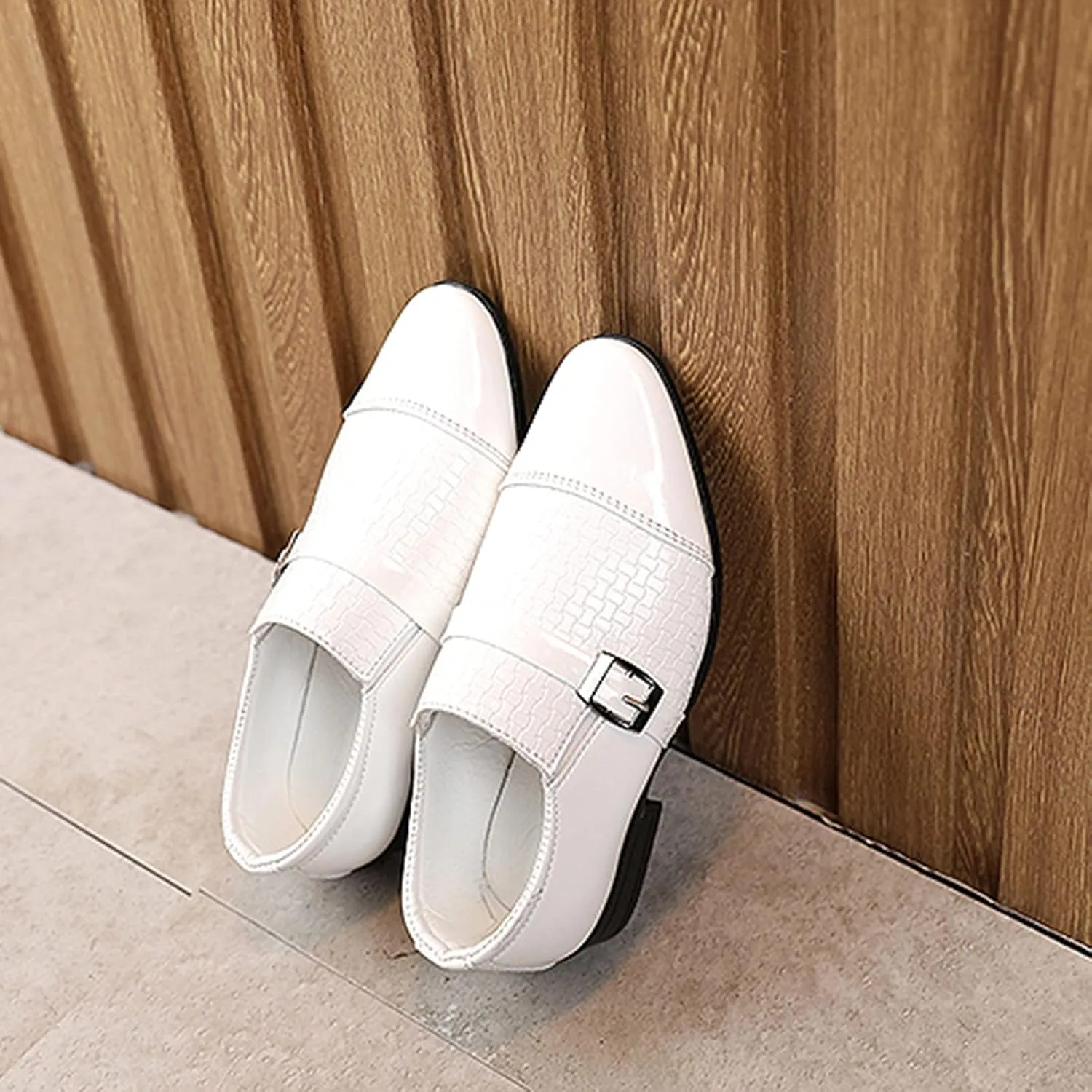Kids Oxfords Shoes Boys Comfortable Dress Shoes Classic Shinny Uniform School Booties (Toddlers/Little Kids/Big Kids)