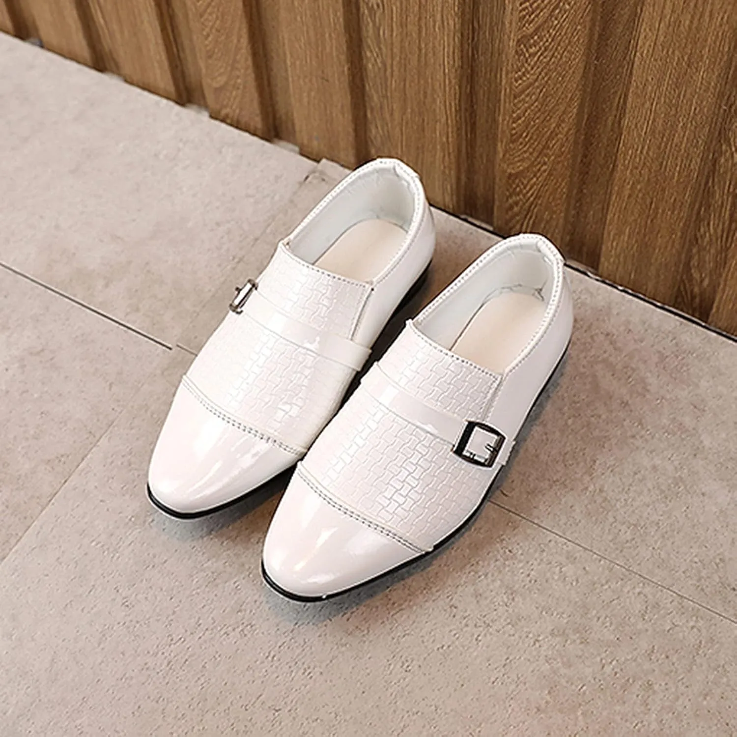 Kids Oxfords Shoes Boys Comfortable Dress Shoes Classic Shinny Uniform School Booties (Toddlers/Little Kids/Big Kids)