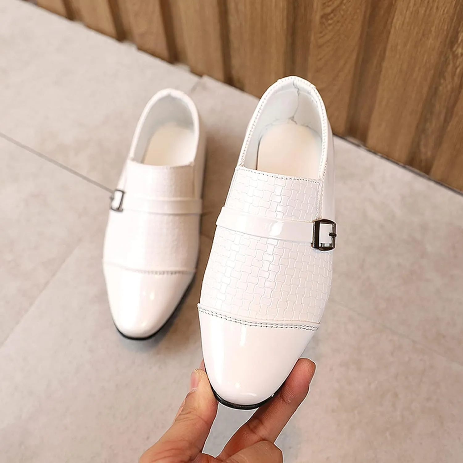 Kids Oxfords Shoes Boys Comfortable Dress Shoes Classic Shinny Uniform School Booties (Toddlers/Little Kids/Big Kids)