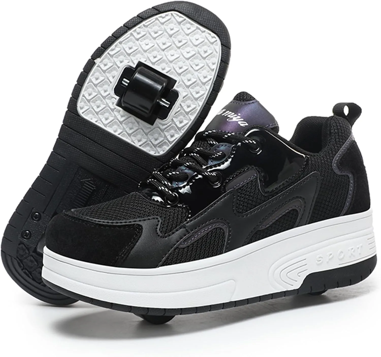 Kids Roller Skate Shoes with Wheels Roller Sneakers for Boys Girls Kids Deformation Wheeled Shoes ﻿