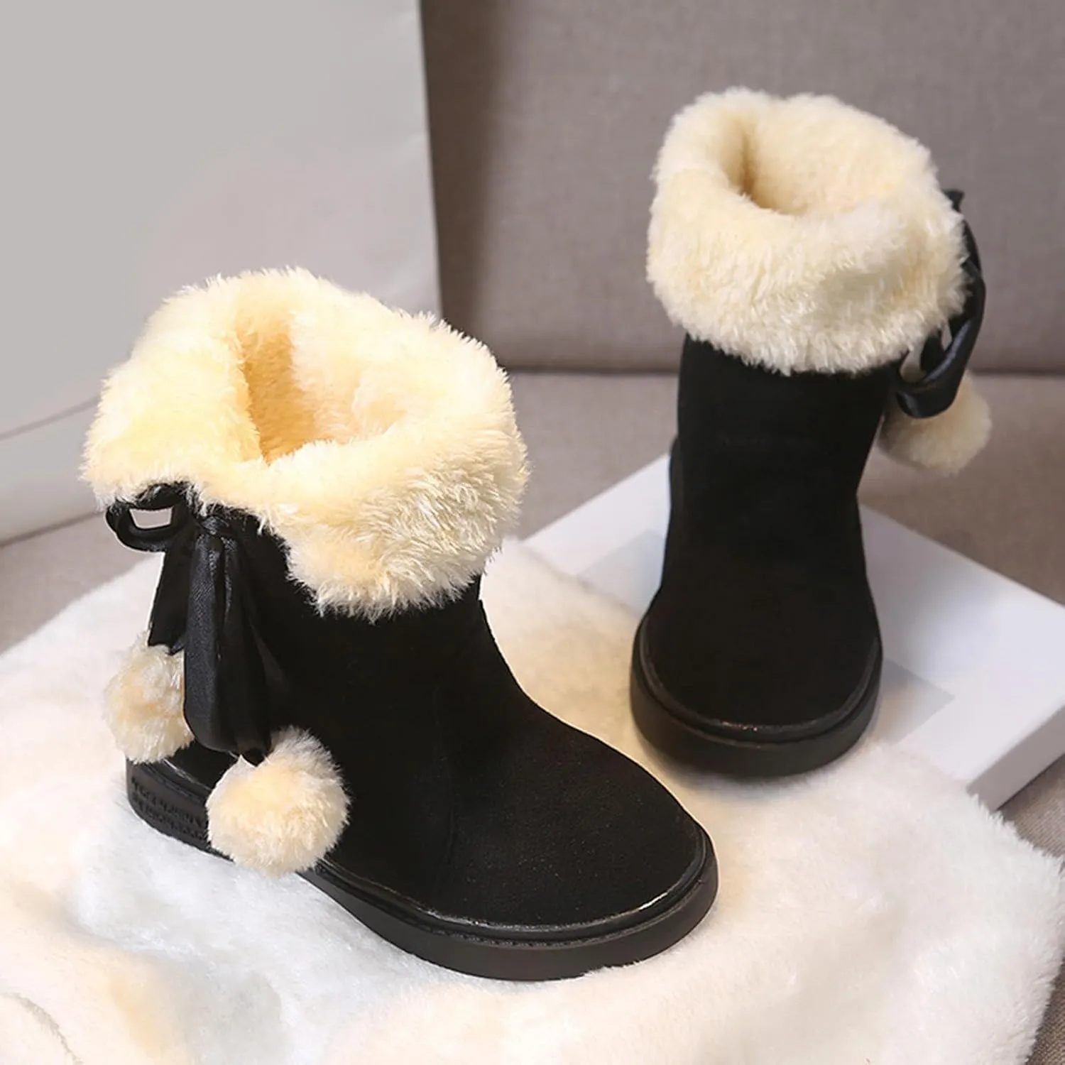 Kids Warm Winter Boots Boys Girls Winter Warm Waterproof Warm Snow Boots Classic Casual Walking Work Boots