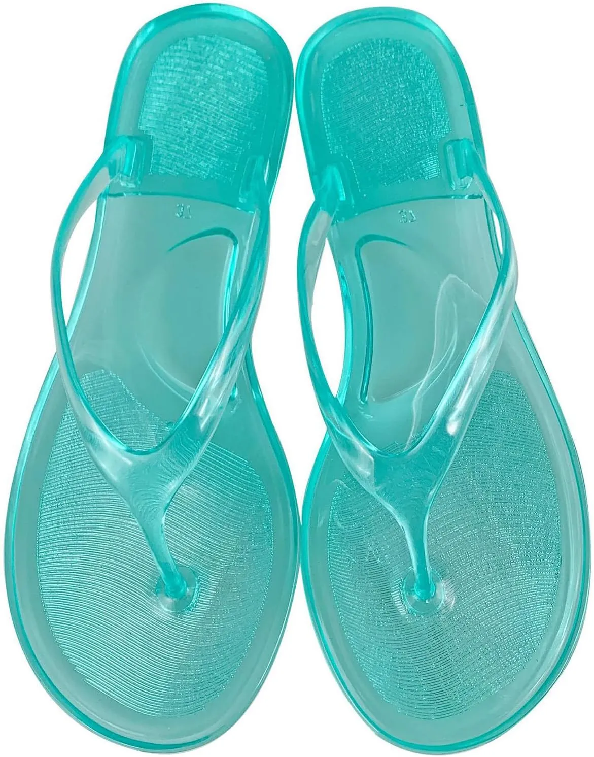 Ladies Summer Transparent Jelly Crystal Flat Bottom Toe Flip Flops Beach Sandal Slippers Womens Boot Slippers Size 6