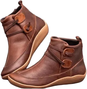 Ladmiple Boots For Women Ankle Booties Western Cowboy Cowgirl Round Toe Short Booties Classic High Top Combat Walking Shoes