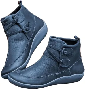 Ladmiple Boots For Women Ankle Booties Western Cowboy Cowgirl Round Toe Short Booties Classic High Top Combat Walking Shoes