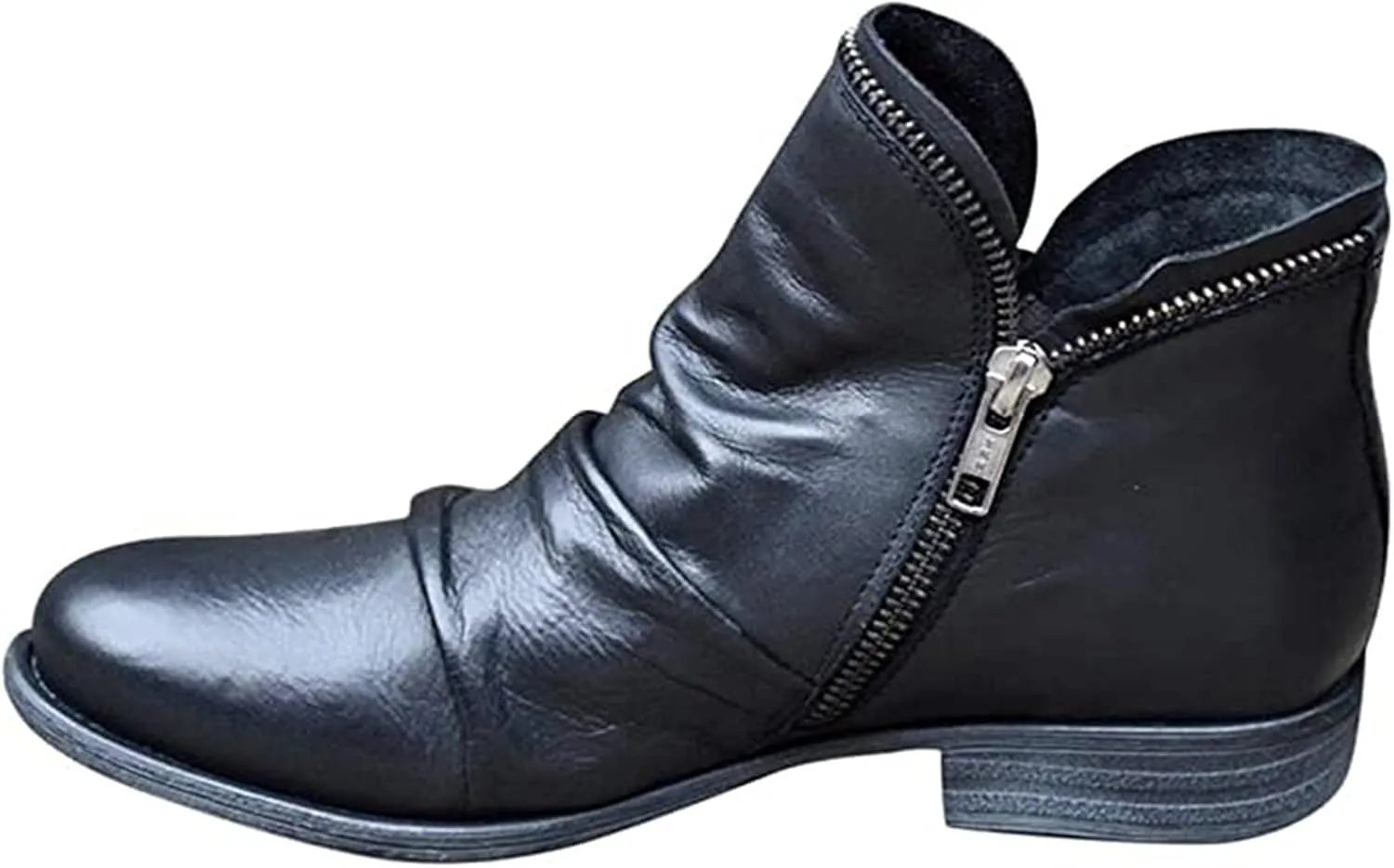 Ladmiple Boots For Women Ankle Booties Western Cowboy Cowgirl Round Toe Short Booties Classic High Top Combat Walking Shoes