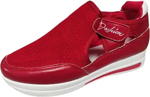 Ladmiple Sneakers For Women Slip On Wide Width Leather Walking Shoes Lace Up Dressy Casual Summer Platform Flats Loafers