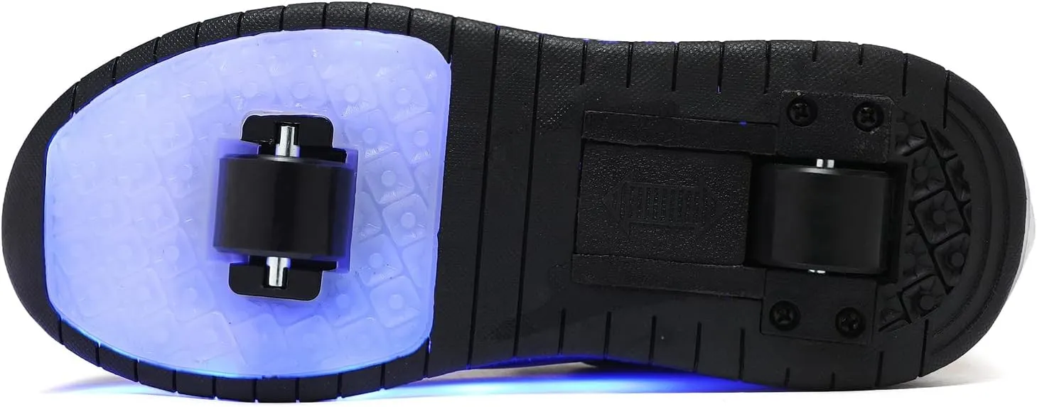 LED Roller Skate Shoes for Kids Boys Girls Light Up Roller Sneakers with Detachable Wheels Rechargeable Flashing Wheeled Shoes