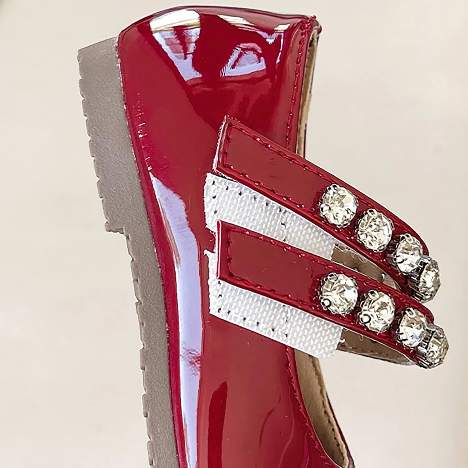 Little Girls Mary Jane Dress Shoes Pearl Toddler Girls Patent Leather Flats for Wedding Party School