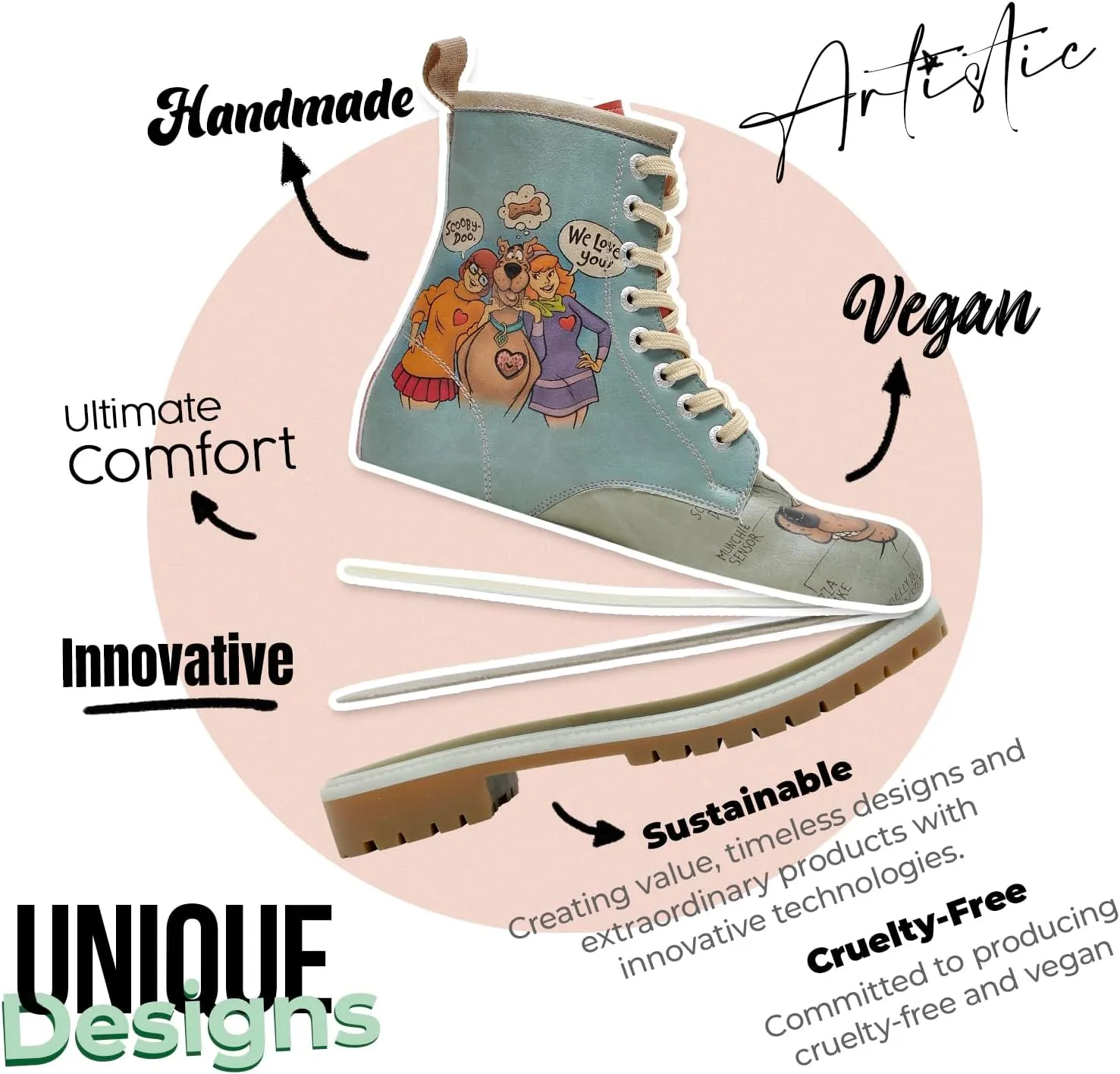 Long Boots for Women  Vegan Leather and Unique Design Womens Winter Boots, Comfortable and Stylish Womens Boots