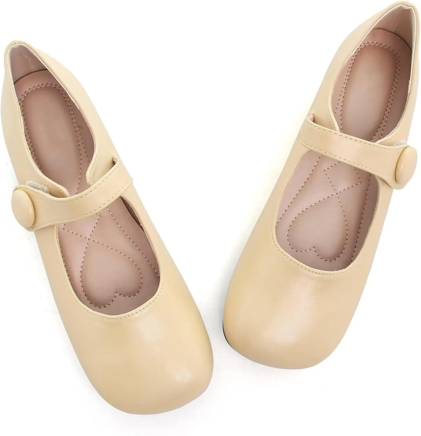LUXINYU Mary Jane Flats for Women Dressy Retro Square Toe Ankle Strap Ballet Flats Comfortable Patent Leather Shoes