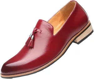 Luxury Italian-Style Leather Loafers with Tassel Decoration, Flexible Rubber Outsole for Smart Casual Attire and Business Travel