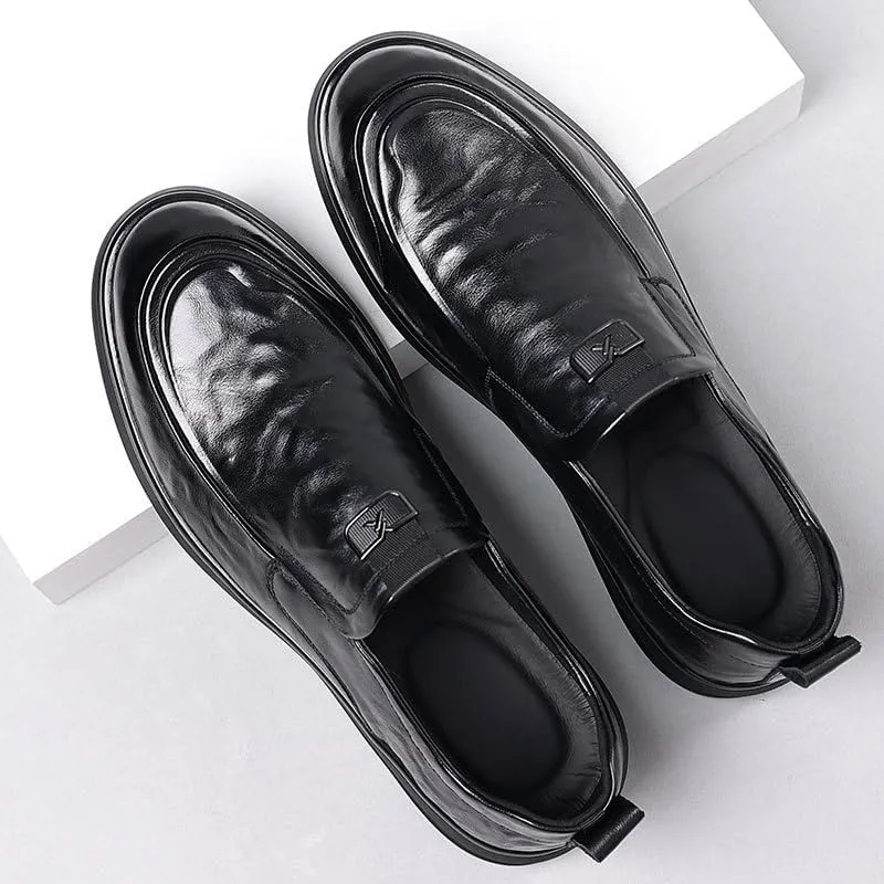 Luxury Plain Toe Men's Dress Shoes Breathable Lining System Business Conferences Formal Luncheons Flexible Rubber Sole