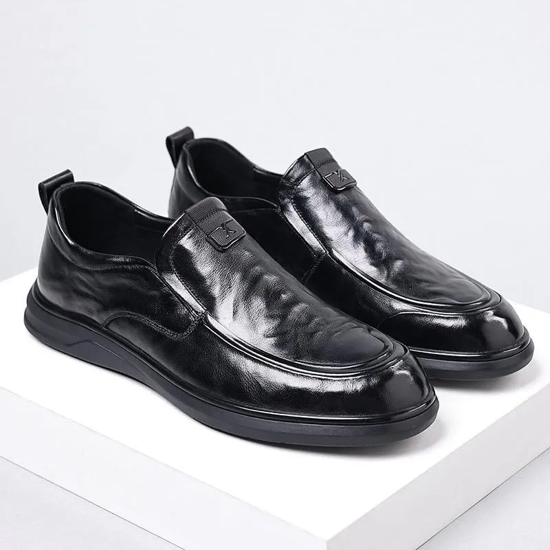 Luxury Plain Toe Men's Dress Shoes Breathable Lining System Business Conferences Formal Luncheons Flexible Rubber Sole