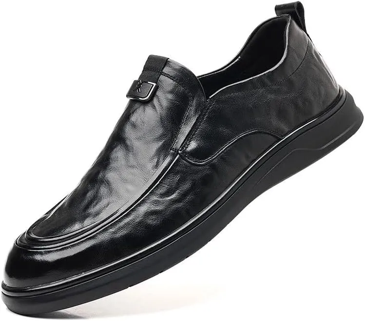 Luxury Plain Toe Men's Dress Shoes Breathable Lining System Business Conferences Formal Luncheons Flexible Rubber Sole